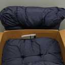 Outdoor Chair Cushions Set of 2, 22x22x4 Inch Seat Pads with Ties for Patio Wicker Chairs Garden Dining Chair, Indoor Outside Use, Fade-Resistant & Waterproof, Dark Blue