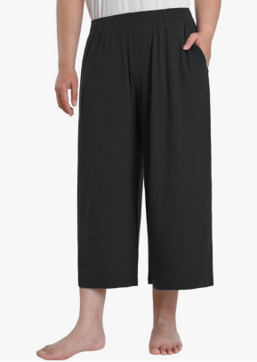 Women's Plus Size 1XL Capri Lounge Pants Wide Leg Lounge Capris