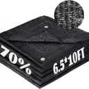 Cool Area 70% Sun Shade Cloth Mesh Tarp with Grommets for Plant Cover 6.5x10ft Patio Canopy Garden Pergola Greenhouse Car Barn Kennel Black