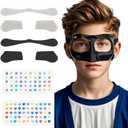 WR01A Kids Nose Guard for Broken Nose Girls Boys Adjustable Basketball Soccer Sports Face Mask with Foam Padding and Stickers for Youth Teens
