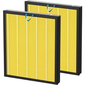 Vital 100S Replacement Filter for LEVOIT Vital 100S Vital 100S-P Air Purifier, H13 True HEPA and Activated Carbon Vital 100S-P Filter, Vital 100S-RF-PA(LRF-V102-YUS), 2 Pack Yellow