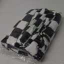 NEWCOSPLAY Knitted Black White Checkered Blanket Super Soft Plush Throw for Couch Fuzzy Fluffy Microfiber Lightweight Blanket for Bed Sofa All Season Use (Black White, Throw (50"x60")