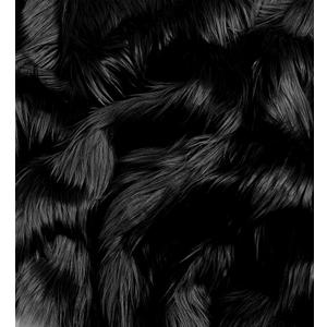EOVEA Faux Fur Fabric by The Yard  60" Wide | 2.5" Long Pile Shaggy Mohair | Soft Fluffy Fake Fur for Fursuits, Cosplay, Costumes, Sewing, Crafts | Cruelty-Free Plush Fabric(Black, One Yard)