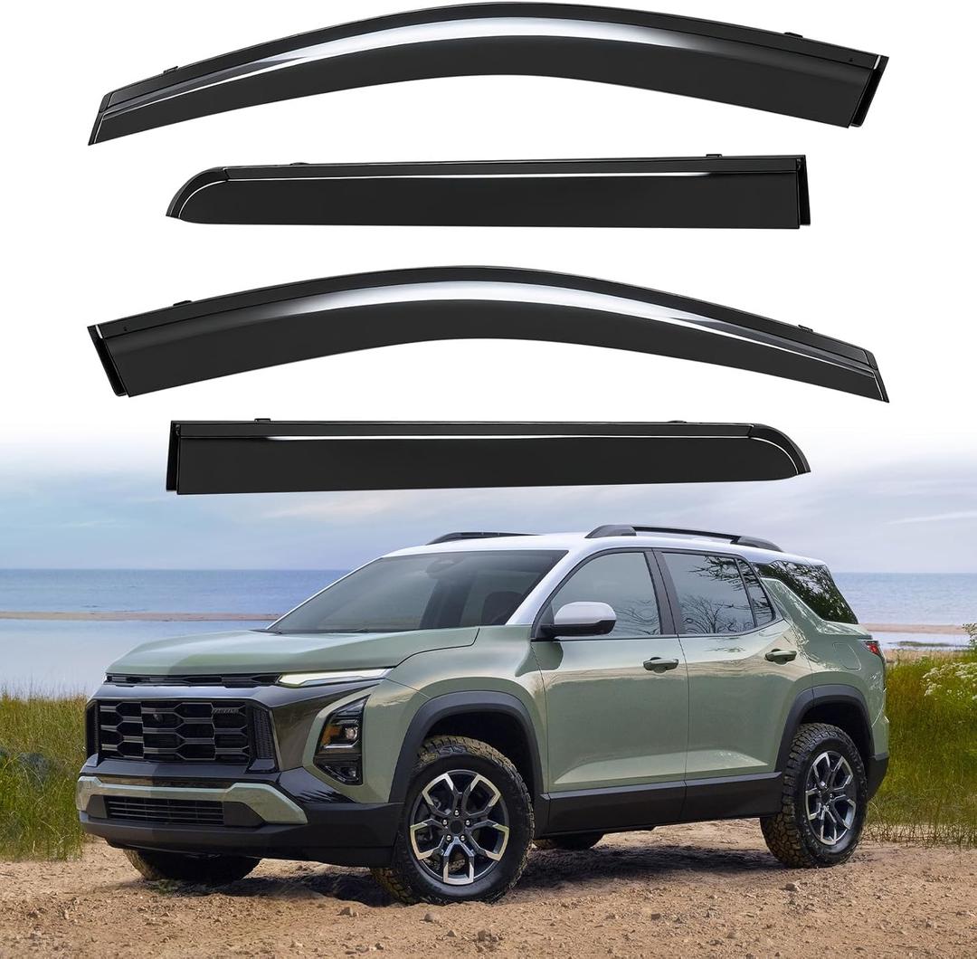 Window Visors Rain Guards Compatible with 2025 2026 Chevrolet/Chevy Equinox (NOT for EV), Tape-On Window Deflectors OEM-Style Rain Guards for Chevy Equinox Vent Visors Shades Rainproof (4pcs/Set)