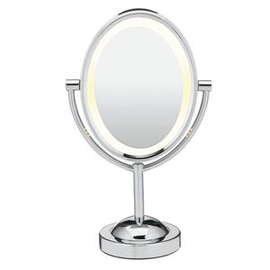 Conair Lighted Makeup Mirror, LED Vanity Mirror, 1X/7X Magnifying Mirror, Double Sided, Corded in Polished Chrome (4.8"L x 8.2"W) Conair Lighted Makeup Mirror, LED Vanity Mirror, 1X/7X Magnifying Mirror, Double Sided, Corded in Polished Chrome (4.8"L x 8.2"W)