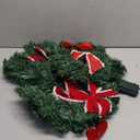 ATDAWN 3 Pack Mini Christmas Wreath, Lighted Christmas Front Door Wreath, Xmas Wreath for Holiday Christmas Party Decorations (Red Bow)