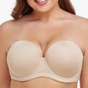 Wekofi Women's Strapless Bra for Big Busted Plus Size Push Up Full Figure Multiway Underwire Bra, Sand 38D