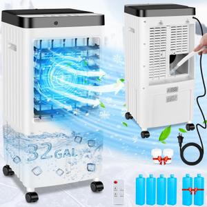 Portable Air Conditioners Windowless,2024 Upgraded Room Air Conditioners,3 IN 1 Swamp Cooler,Ac Unit with 3 Gal Water Tank,Timer,3 Speeds,70 Oscillation,Air Cooler for Room Kitchen Bedroom