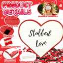 Red Heart LOVE Pinata with Stick and Blindfold, Romantic Party Supplies for Wedding, Anniversary, Bridal Shower, Birthday Decor, Large Paper Mache Candy Filler for Engagement & Surprise Proposal