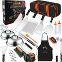 42PCS Griddle Accessories Kit for Blackstone and Camp Chef, Professional Flat Top Grill Tools Set with Enlarged Spatulas, Basting Cover, Scraper, Carry Bag, Complete Outdoor BBQ Grilling Set