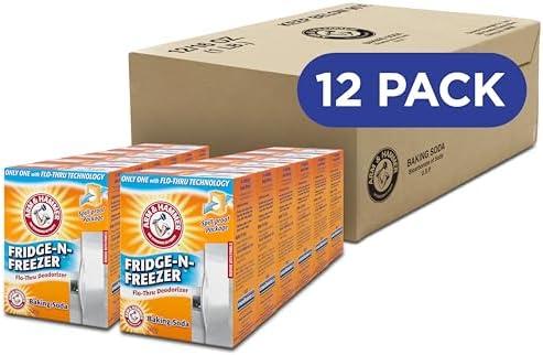 Pack of 2 Arm & Hammer Baking Soda Fridge-n-Freezer Odor Absorber, Orange 14 oz, Pack of 12