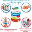 Hape Baby Drum | Colorful Rolling Drum Musical Instrument Toy for Toddlers, Rhythm & Sound Learning, Battery Powered (E0333)