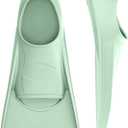 Gintenco Swim Fins, Kids Swim Training Fins for Lap Swimming, Travel Size Flippers with Mesh Bag, Silicone Swimming Fins for Kids Teens Adults Women Men (Green, S(KIDS 2-3/ US Women 3-5)/ 33-35)