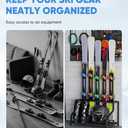 Ski Storage Rack for Garage  Freestanding Ski Holder for 5 Pair Skis, Helmet, Goggles, gloves, Indoor Snowboard Rack Organizer Stand for Home, Shed, Basement, Black