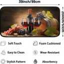 Pardick Wine Kitchen Rugs Anti Fatigue Non-Slip Absorbent Kitchen Mat | Wine Kitchen Rug Non-Skid Comfort Floor Rugs Washable Mat Kitchen Carpet for Home Sink Laundry Decor 39x20 in