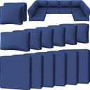 14 Pcs Outdoor Cushion Slipcovers Patio Cushion Covers Replacement Waterproof with Zipper for Outdoor Furniture, Patio Sofa Couch 3 Sizes, Covers Only