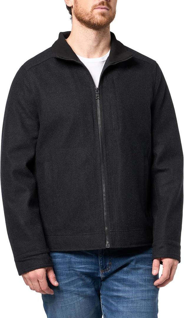 Nautica Men's Wool Blend Lightweight Insulated Jacket – Printed Daimond Quilted Interior Small