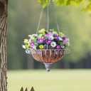 Metal Hanging Planters,Vintage Hanging Baskets for Plants Outdoor,Garden, Patio, Deck, Porch Decor