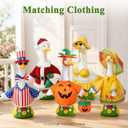 23 Inch Large Wearable Outfits Porch Goose Statue Figurine, Waterproof Outdoor Sculpture for Front Porch, Patio, Lawn & Garden Decoration, Unique Holiday Birthday Gift for Women