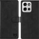 ZZXX for Motorola Moto G 5G 2025 Wallet Case with [RFID Blocking] Card Slot Kickstand Magnetic Closure PU Leather Flip Fold Protective Phone Case for Moto G 5G 2025 Case Wallet(Black-6.7 inch)