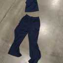 Women's Summer Casual Two Piece Outfits Sweatsuits Tank Scoop Neck Ribbed Knit Long Pants Tracksuits
, Small