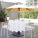 SARAFLORA Outdoor and Indoor Tablecloth - 60 inch Round, White Wrinkle Free Washable Waterproof Table Cloth with Umbrella Hole and Zipper Round Table Cover for Spring/Summer/Patio/Picnic/BBQS/Party