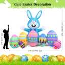 Skylety 7 Pack 8ft Long Easter Inflatables Outdoor Decorations Blow up Bunny and Eggs with Built-in LED Lights Happy Easter Yard Decoration for Outside Cute Spring Home Lawn Garden Hunt Party