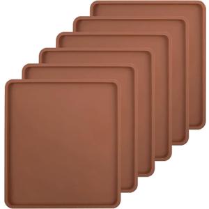 6 Pack Silicone Dehydrator Trays Compatible with Cosori CP267-FD, Nonstick Silicone Drye Sheets with Edge, Multi-purpose Reusable for Jerky, Fruit, Meat, Herbs, Vegetables, Crackers