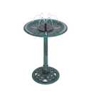 Backyard Expressions Green Bird Bath for Outside, Solar Bird Bath Fountain