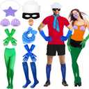 Halloween Merman Sailor Costume Accessories for Adult Women Men Halloween Couple Costume Dress Up Role Playing
