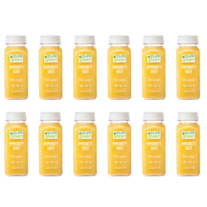 Pure Green Immunity Boost Shot, Cold-Pressed, Non GMO, Gluten Free, 2 Fluid Ounces (Pack of 12) Concentrated Dose of Ginger