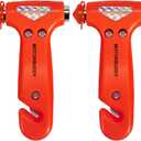 MOTORBUDDY 2-Pack Car Safety Hammer Seatbelt Cutter, Auto Emergency Escape Hammer with Window Glass Breaker and Seat Belt Cutter, Striking Red Escape Tool for Car Accidents