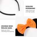2 x WOVOWOVO Halloween Mouse Ears Headbands for Women Bow Mouse ear Headband Sequin Hairbands Cosplay Costume Hair Accessories