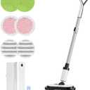 EOUS Cordless Electric Mop, Floor Cleaner with LED Headlight & Water Sprayer, Up to 60 Mins Detachable Battery, Dual-Motor Powerful Spin Mop, 300ML Water Tank for Multi-Surface, Self-Propelled