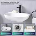 Modern Small Wall Mounted Bathroom Sink, 20.5x15 Inch White Oval Hanging Bathroom Vessel Sink, Arc-edge Ceramic Corner Wall Mount Sinks for Bath Shower Room Rvs