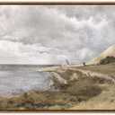 InSimSea Framed Canvas Wall Art, Large Coastal Painting, Vintage Decor for Living Room & Bedroom, 20"x30"