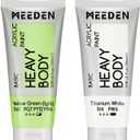 MEEDEN Acrylic Paint Yellow Green Light: 100ml/3.38oz Heavy Body Acrylic Paint Tube Bundled with Additional Titanium White Color for Art Craft Painting