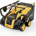 2026 Upgraded Electric Dethatcher Scarifier 16-Inch, EVEAGE 2-in-1 Lawn Dethatcher with 5-Position Depth Adjustment, 14.5-Gallon Collection Bag, Quick-Fold Lawn Scarifier for Healthy Lawn