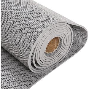 Non-Slip PVC Drainage Mat Commercial Waterproof Floor Mat, 5mm Thick Indoor Outdoor Wet Area S-Sd Carpet, for Bathroom, Swimming Pool, Kitchen, Can Be Cut (Color : Grey)
