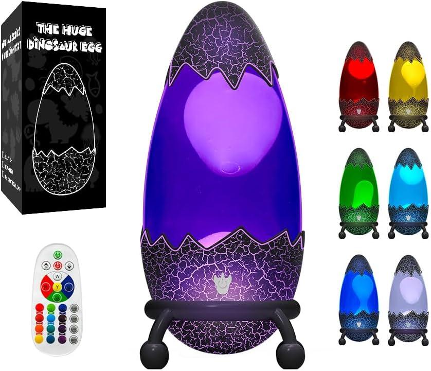 Liquid Motion Lamp with Cracked Dinosaur Egg Design - Retro Novelty Night Light for Bedroom, 17 Color Changing Modes, Perfect Mood Light for Kids Room, Home Desk Decor Unique Gift Idea(Black)