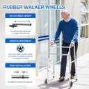 Universal Walker Wheels Replacement - 5 Inch, Wheels for Walkers for Seniors 1 Pair, Walker Feet Accessories (Grey)