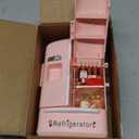 Mini Refrigerator Toy, Fill The Fridge with Ice Cream, Juice & 40+ Mini Food Toys for Dollhouse Accessories & Kitchen Playset. Realistic Refrigerator Play Gift for Kids. (Pink-42pcs)