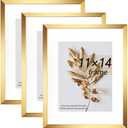 11x14 Picture Frame Gold 3 Pcs set can Display 8x10 Picture with Mat or 11x14 Without Mat on the Wall
