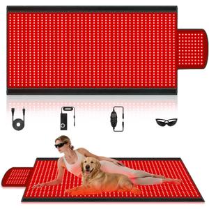 Red Light Therapy Mat Full Body with 1400 LEDs, 74"x33" Flexible Infrared Red Light Blanket for Home Use, Dual 660nm & 850nm, Adjustable Modes and Timer Control