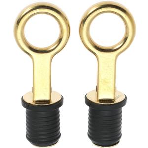 2 Pcs Boat Plug Snap Handle Boat Drain Plug Rubber Plugs with Brass/Stainless Steel Handle Marine Twist Plug Boat Accessories (1 inch)