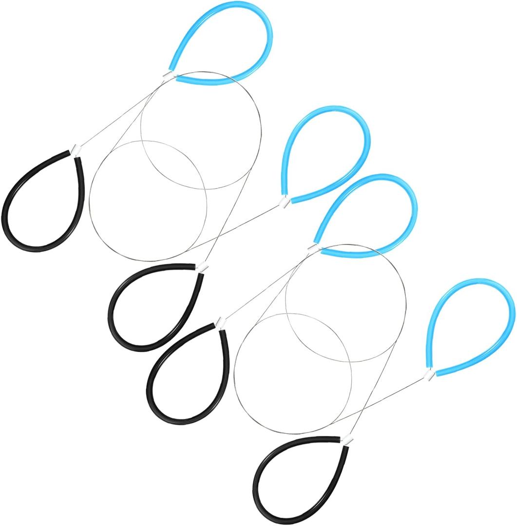 4 Pcs Clay Cutters Wire Steel Wire Clay Cutter Pottery Tools Cut Off Tools with Rubber Handle for Artist Sculpting Cheese Dough, Black, Blue