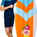 4E's Novelty 5.5 Feet Inflatable Surf Board Decoration, Pool Toy for Beach Inflatable Surfboard Float for Adults Kids Surfing Hawaiian Luau Beach Summer Party Prop Decoration
