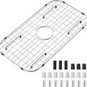 Sink Protector Grid 26-1/16" x 14-1/16", Centered Drain with Corner Radius 3-1/2", 304 Stainless Steel Material Sink Grid - Centered Drain