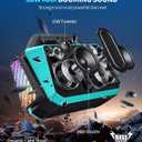 Powerful 80W Outdoor Bluetooth Speaker: IPX6 Waterproof, Rugged, 20H Playtime, Deep Bass, Lightshow, TWS, BT 5.3 Wireless, Portable for Travel Hiking Camping Beach Pool - Teal