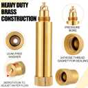 Brass High Pressure Twist Hose Nozzle 5.35" Heavy Duty Adjustable Spray with 2 Rubber Washers Brass Garden Hose Nozzle for Patio Lawn Car Wash
